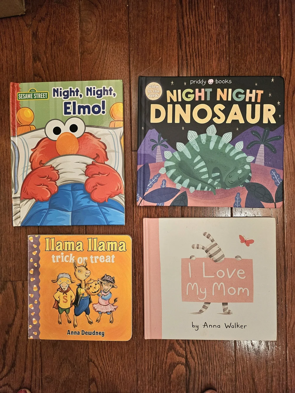 Children's Board Book Bundle - Elmo, Dinosaur, Llama & I Love My Mom